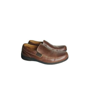 J&M Johnston Murphy Shoes Mens Brown Leather Sheepskin Loafers Slip On Sz 11.5 M